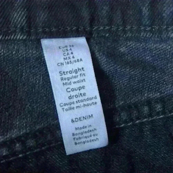 H&M Straight Regular Jeans Black Sz 4 (runs small) - Picture 6 of 13